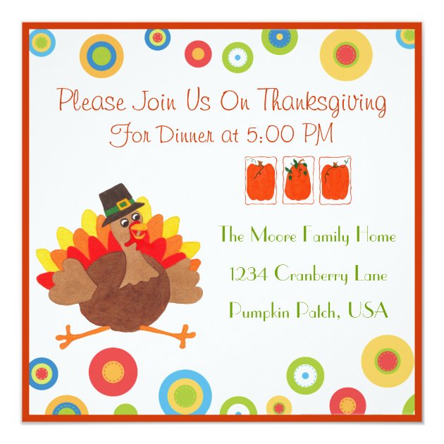 Funny Turkey Thanksgiving Dinner - Invitation