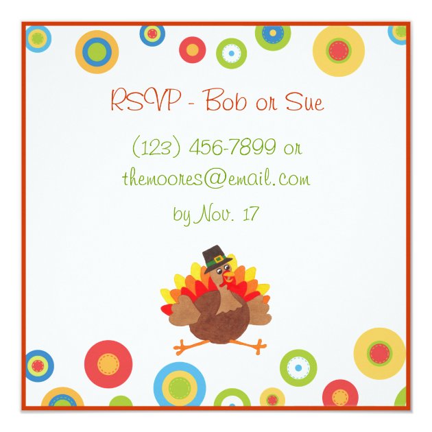 Funny Turkey Thanksgiving Dinner - Invitation