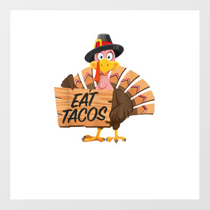 Funny Turkey Thanksgiving Eat Tacos Vegan Pilgrim  Floor Decals
