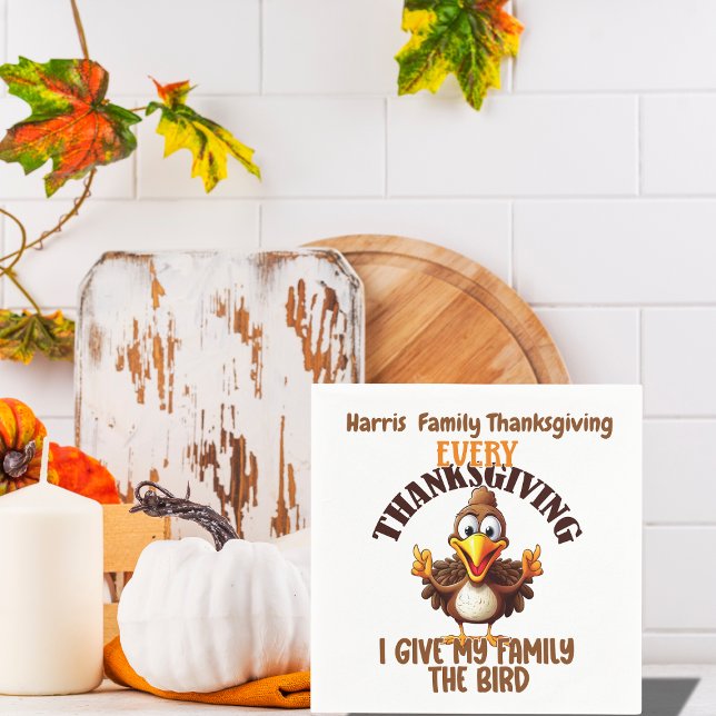Funny Turkey Thanksgiving Friendsgiving Napkins (Creator Uploaded)