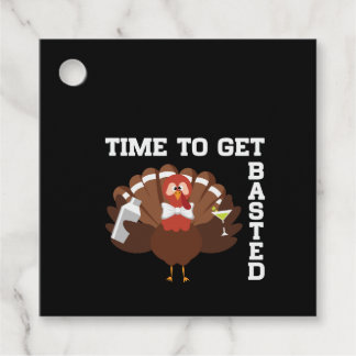 Funny Turkey Time To Get Basted Thanksgiving Favor Tags