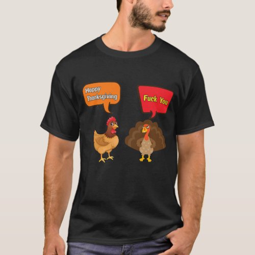 Funny Turkey Vs Chicken Thanksgiving Gift For T_Shirt