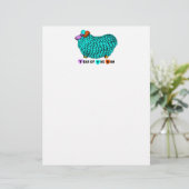 Funny Turqiose Ram Chinese Year Zodiac Letterhead (Standing Front)