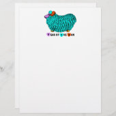 Funny Turqiose Ram Chinese Year Zodiac Letterhead (Front/Back)