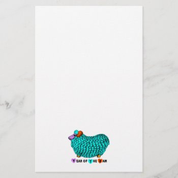 Funny Turquoise Ram Chinese Year Zodiac Stationery by 2015_year_of_ram at Zazzle