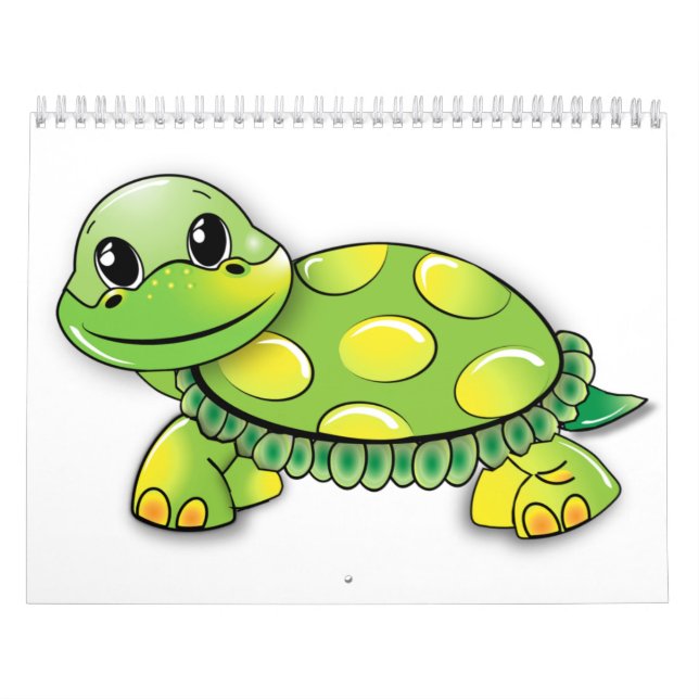 Funny Turtle and Tortoise Drawing For Kindergarten Calendar (Cover)