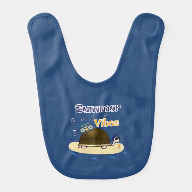 Funny turtle baby bib (Front)