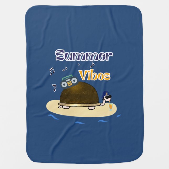 Funny turtle baby blanket (Front)