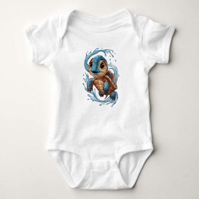 FUNNY TURTLE BABY BODYSUIT (Front)