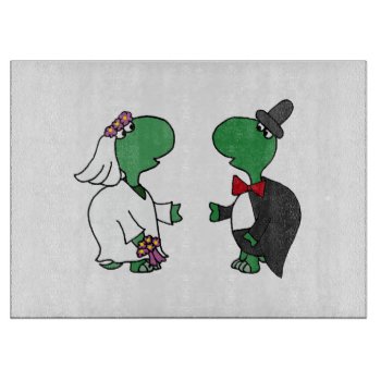 Funny Turtle Bride And Groom Wedding Art Cutting Board by AllSmilesWeddings at Zazzle