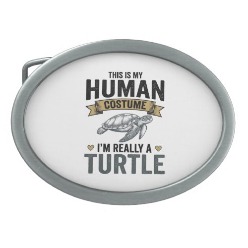 Funny Turtle Costume Vintage Engraving Design_1 Belt Buckle