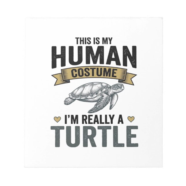 Funny Turtle Costume Vintage Engraving Design_1 Notepad (Front)