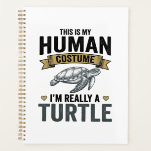 Funny Turtle Costume Vintage Engraving Design_1 Planner