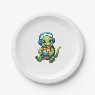 Funny Turtle Gamer Gaming Turtles Video Game (1) Paper Plates