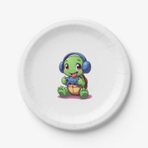 Funny Turtle Gamer Gaming Turtles Video Game (2) Paper Plates