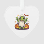 Funny Turtle Ghost Pumpkin Boo Halloween Kids Mens Ornament