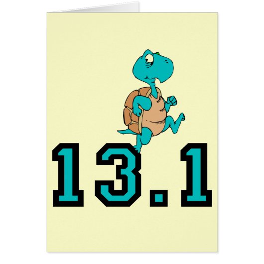 Funny turtle half marathon cards (Front)