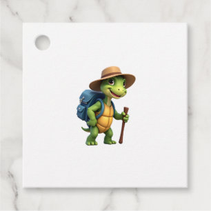 Funny Turtle Hiking Graphic Camping Lover Adventur Favor Tags