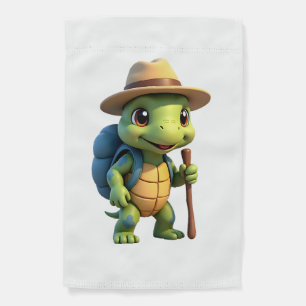 Funny Turtle Hiking Graphic Camping Lover Adventur Garden Flag