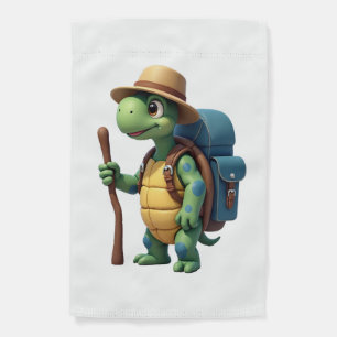 Funny Turtle Hiking Graphic Camping Lover Adventur Garden Flag