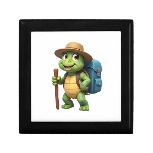 Funny Turtle Hiking Graphic Camping Lover Adventur Gift Box