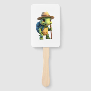 Funny Turtle Hiking Graphic Camping Lover Adventur Hand Fan