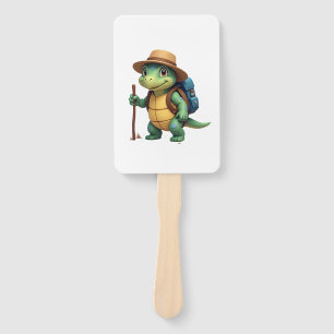 Funny Turtle Hiking Graphic Camping Lover Adventur Hand Fan