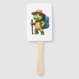 Funny Turtle Hiking Graphic Camping Lover Adventur Hand Fan