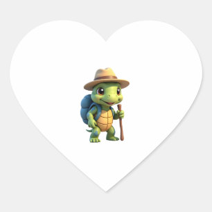 Funny Turtle Hiking Graphic Camping Lover Adventur Heart Sticker
