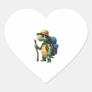 Funny Turtle Hiking Graphic Camping Lover Adventur Heart Sticker