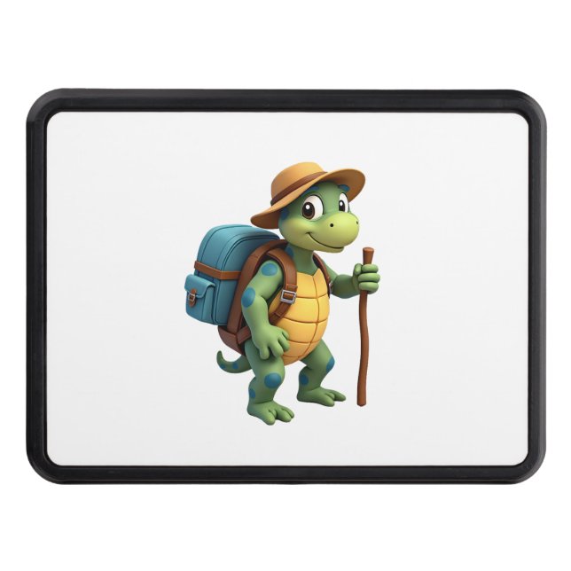 Funny Turtle Hiking Graphic Camping Lover Adventur Hitch Cover (Front)