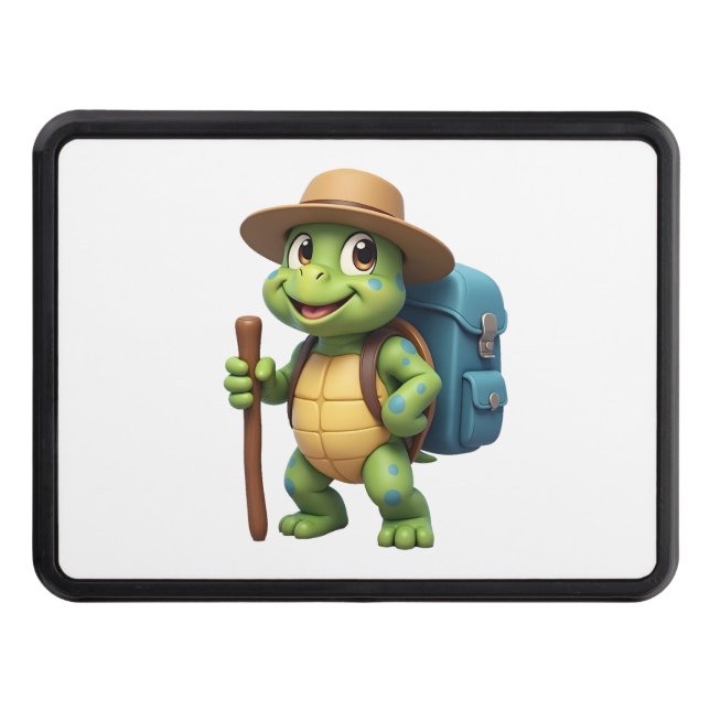 Funny Turtle Hiking Graphic Camping Lover Adventur Hitch Cover (Front)