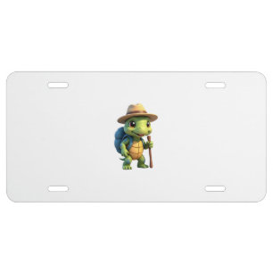 Funny Turtle Hiking Graphic Camping Lover Adventur License Plate