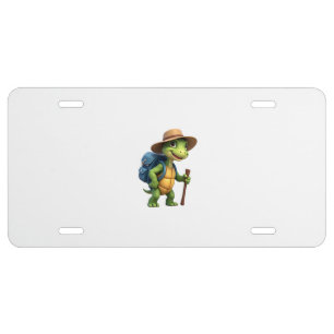 Funny Turtle Hiking Graphic Camping Lover Adventur License Plate