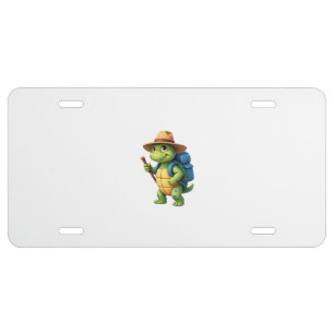 Funny Turtle Hiking Graphic Camping Lover Adventur License Plate