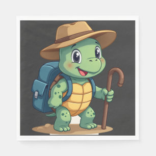Funny Turtle Hiking Graphic Camping Lover Adventur Napkins
