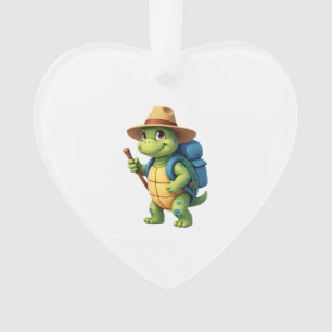 Funny Turtle Hiking Graphic Camping Lover Adventur Ornament