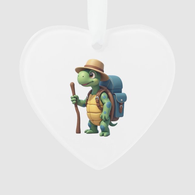 Funny Turtle Hiking Graphic Camping Lover Adventur Ornament (Front)