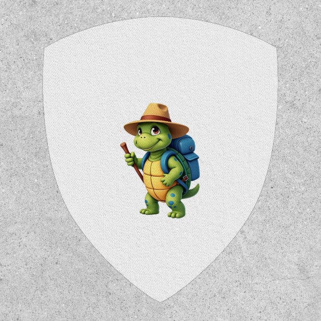 Funny Turtle Hiking Graphic Camping Lover Adventur Patch (Front)