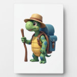 Funny Turtle Hiking Graphic Camping Lover Adventur Plaque