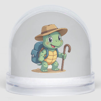 Funny Turtle Hiking Graphic Camping Lover Adventur Snow Globe