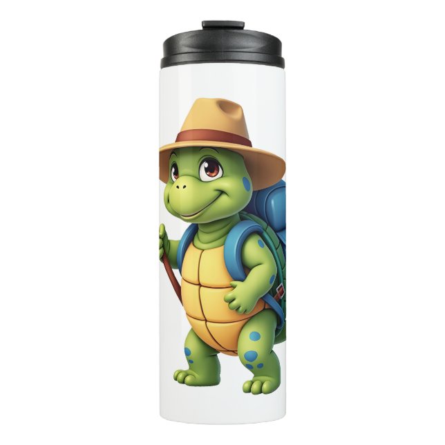 Funny Turtle Hiking Graphic Camping Lover Adventur Thermal Tumbler (Front)