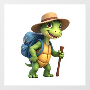 Funny Turtle Hiking Graphic Camping Lover Adventur Wall Decal