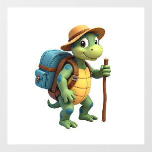 Funny Turtle Hiking Graphic Camping Lover Adventur Wall Decal