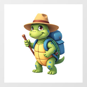 Funny Turtle Hiking Graphic Camping Lover Adventur Wall Decal