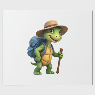 Funny Turtle Hiking Graphic Camping Lover Adventur Wrapping Paper