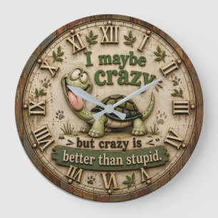 Funny Turtle Large Clock