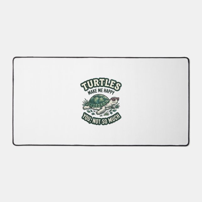Funny Turtle Make Me Happy Vintage  Desk Mat (Front)