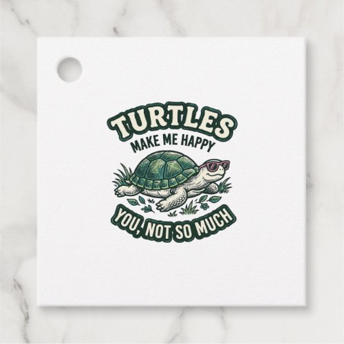 Funny Turtle Make Me Happy Vintage  Favor Tags