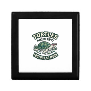 Funny Turtle Make Me Happy Vintage Gift Box